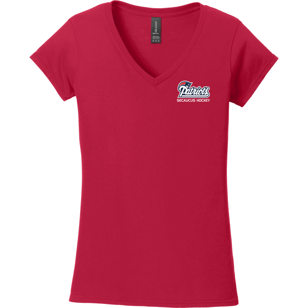 Secaucus Patriots Softstyle Ladies Fit V-Neck T-Shirt