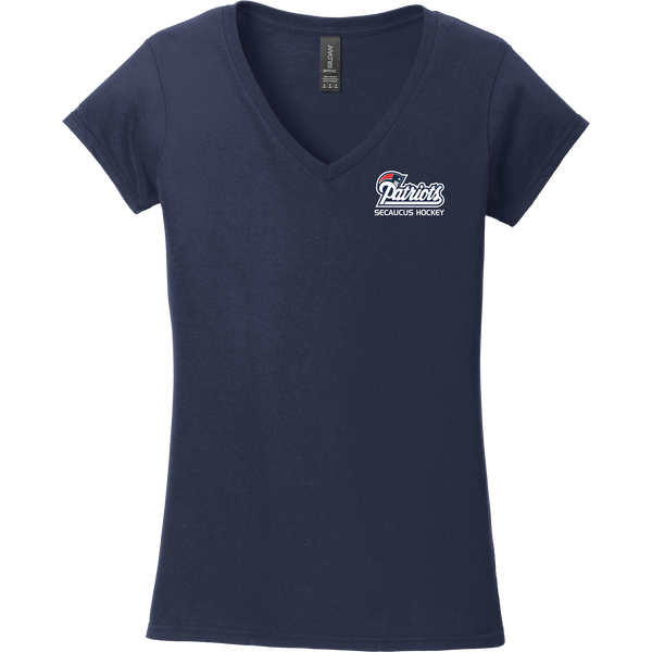 Secaucus Patriots Softstyle Ladies Fit V-Neck T-Shirt